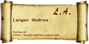 Lenger Andrea névjegykártya